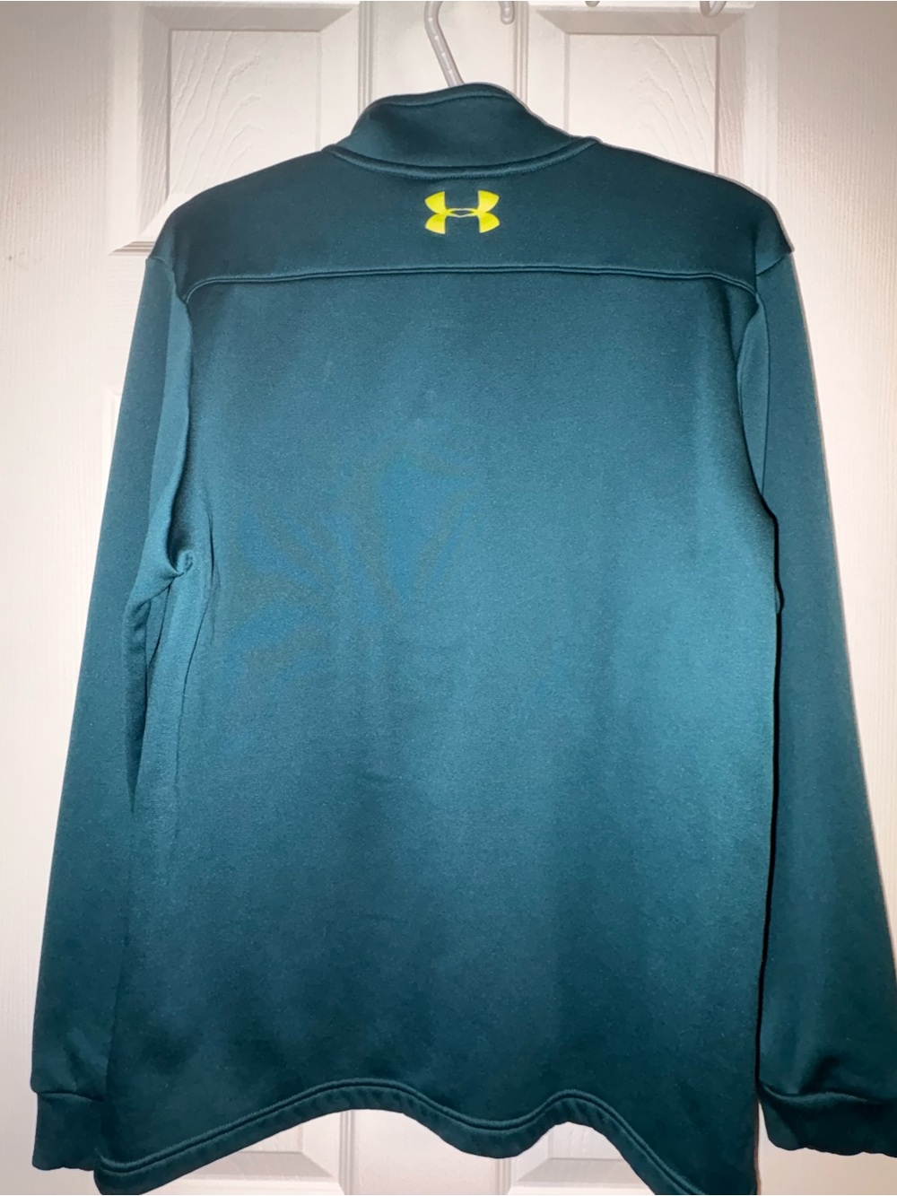 Under Armour Men’s Teal Long-Sleeve Athletic Pullover with Neon Logo